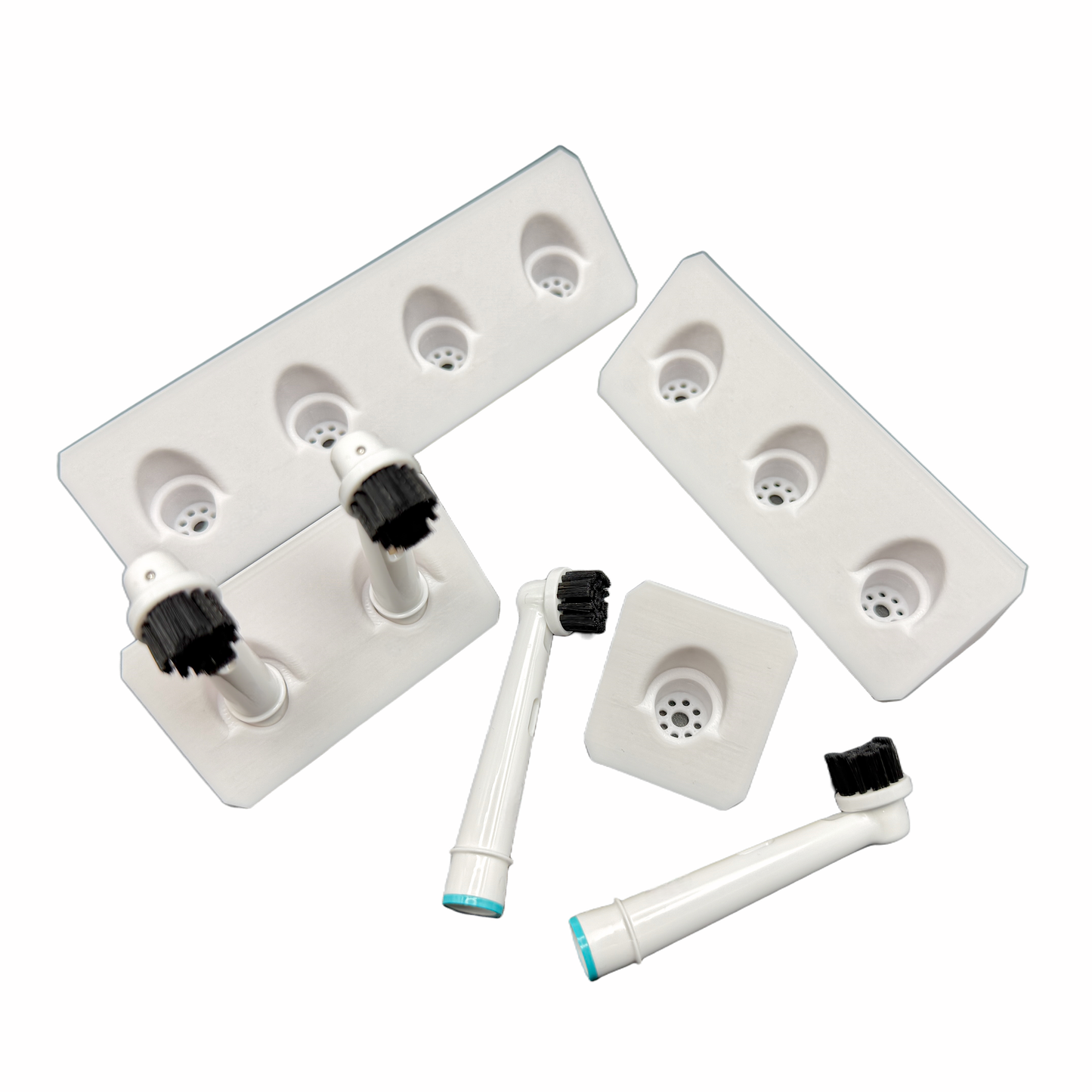 BrushDock – Zahnbürstenkopfhalter für Oral-B ( iO ) & Philips Sonicare - Wandmontage (ohne Bohren)